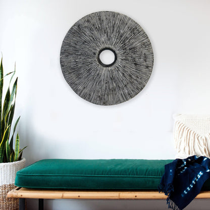 30" X 30" Contemporary Grey Round Rib Wall Art