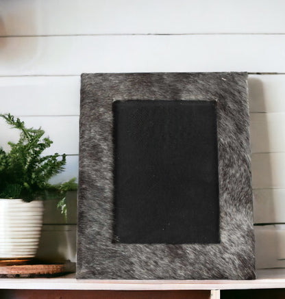 4" x 6" Gray Cowhide Tabletop Picture Frame