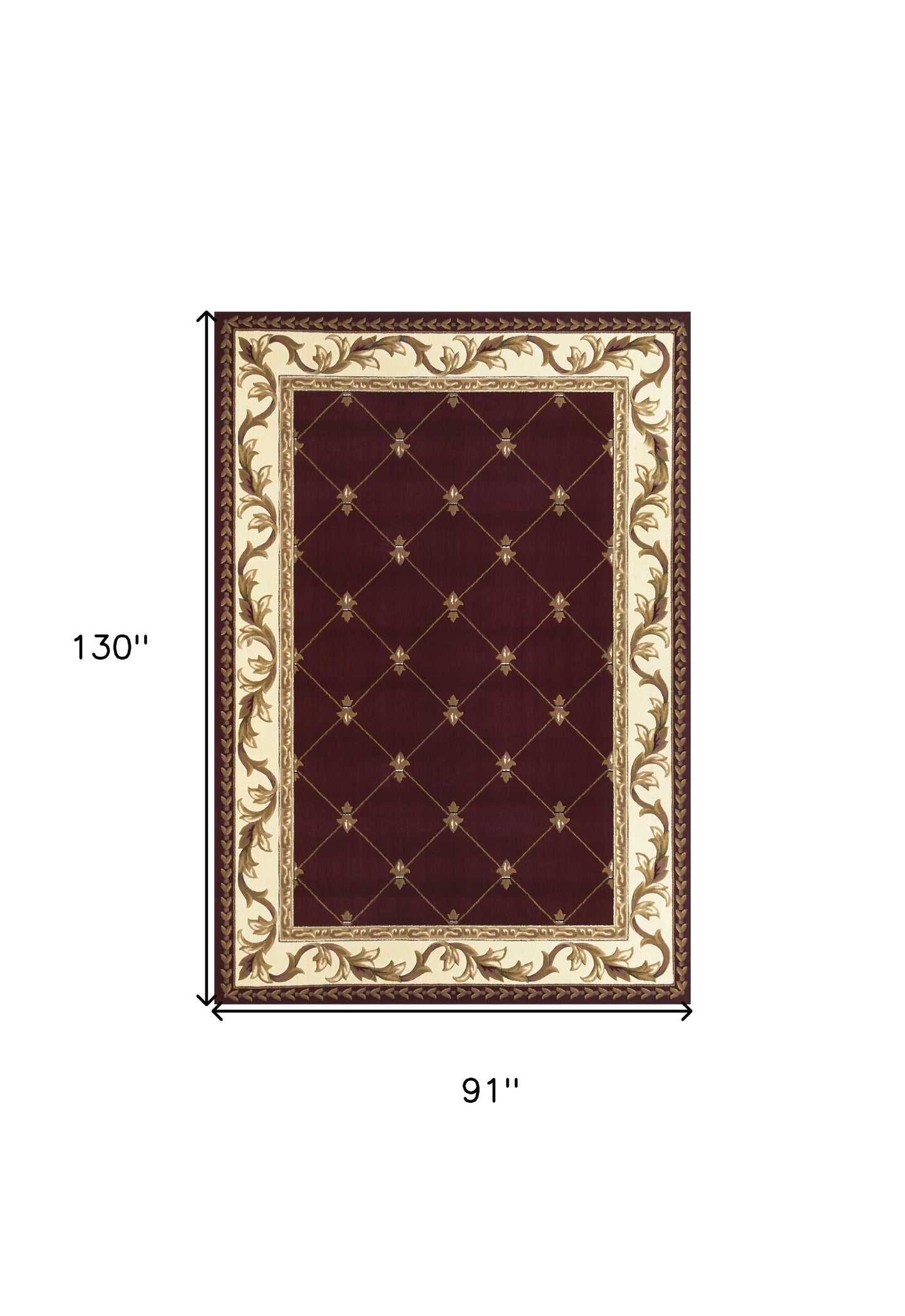 7' X 10'  Polypropylene Red Area Rug