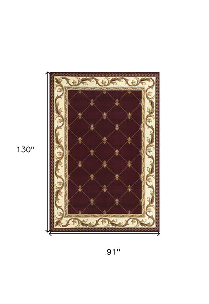 7' X 10'  Polypropylene Red Area Rug