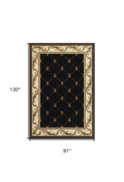 7' X 10'  Polypropylene Black Area Rug