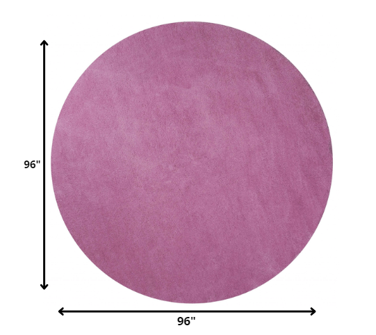 8' Hot Pink Round Indoor Shag Rug