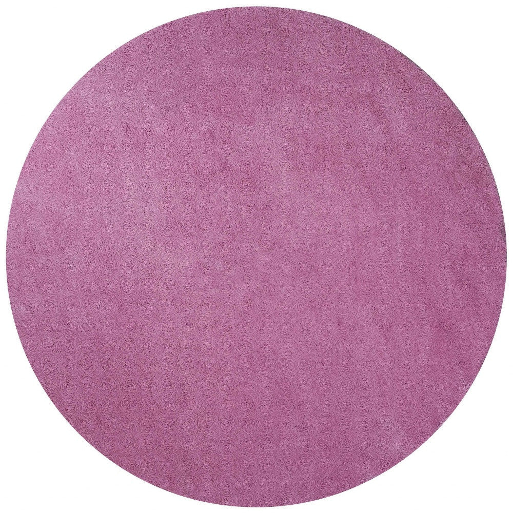 8' Hot Pink Round Indoor Shag Rug