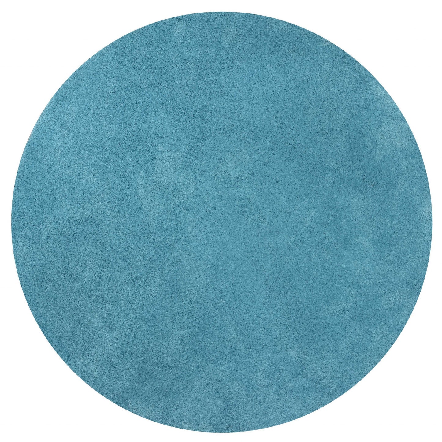 8' Round  Polyester Highlighter Blue Area Rug