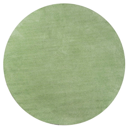 8' Green Round Hand Woven Area Rug