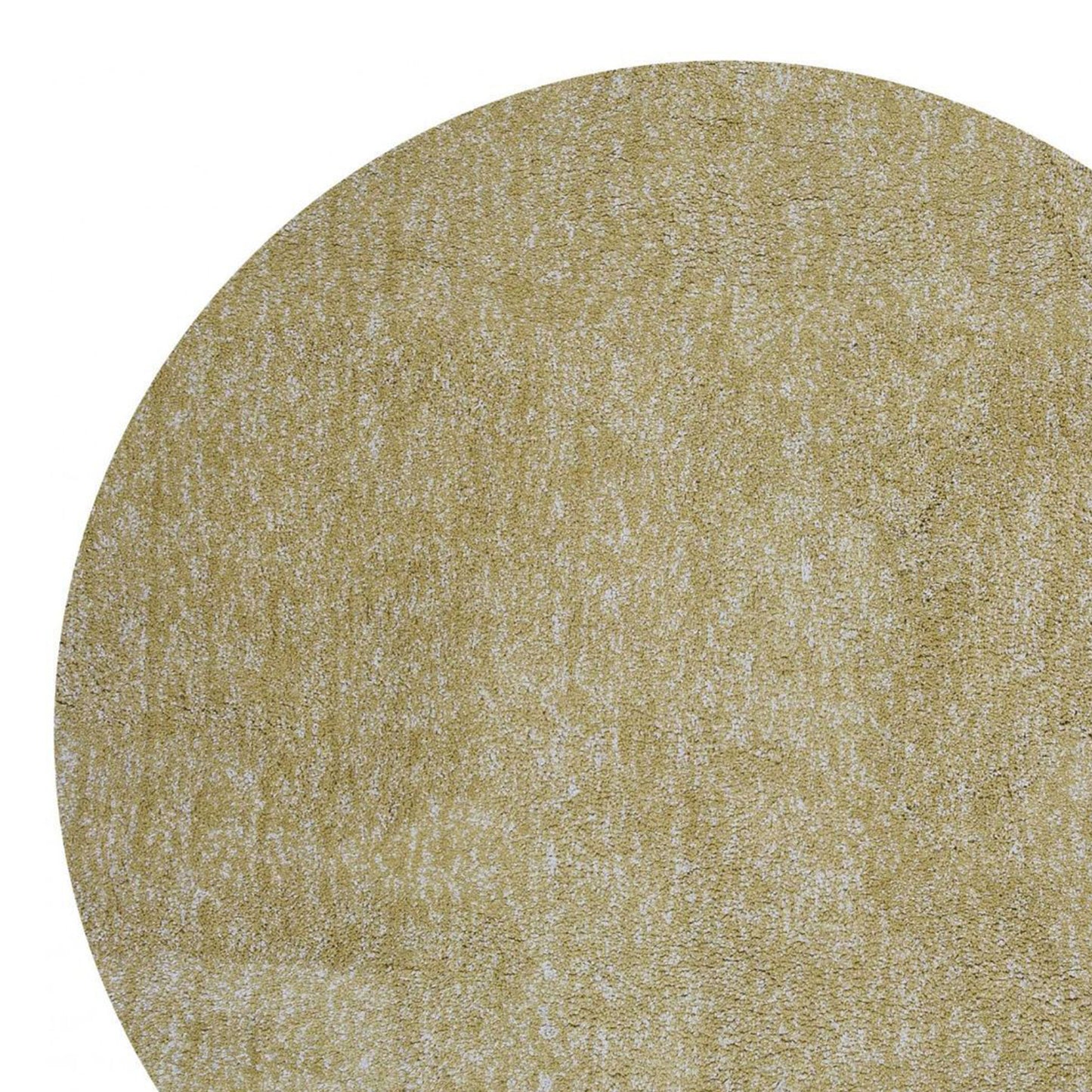 8' Round  Polyester Yellow Heather Area Rug