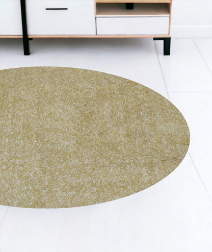 8' Round  Polyester Yellow Heather Area Rug