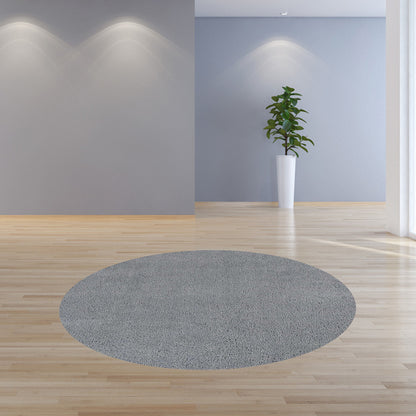 8' Round  Polyester Grey Area Rug