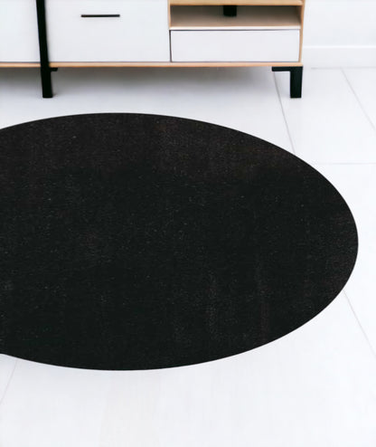 8' Espresso Brown Round Indoor Shag Rug