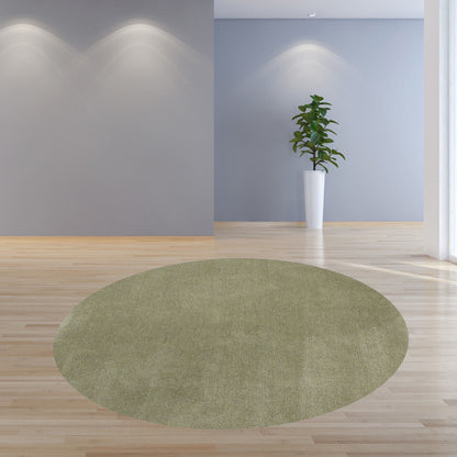 8' Sage Green Round Hand Woven Area Rug