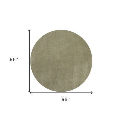 8' Sage Green Round Hand Woven Area Rug