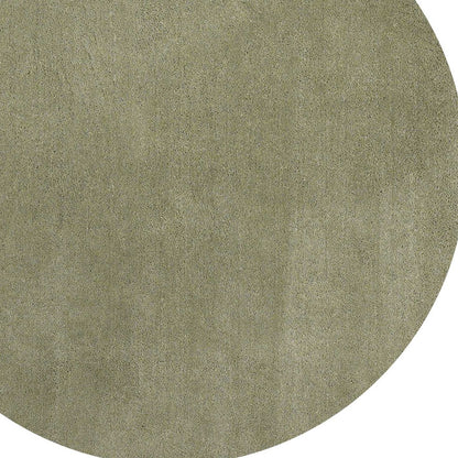 8' Sage Green Round Hand Woven Area Rug