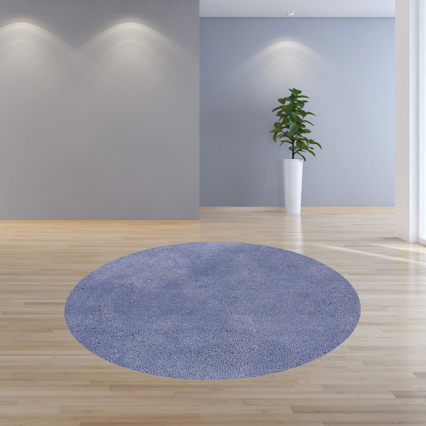 8' Round  Polyester Purple Area Rug