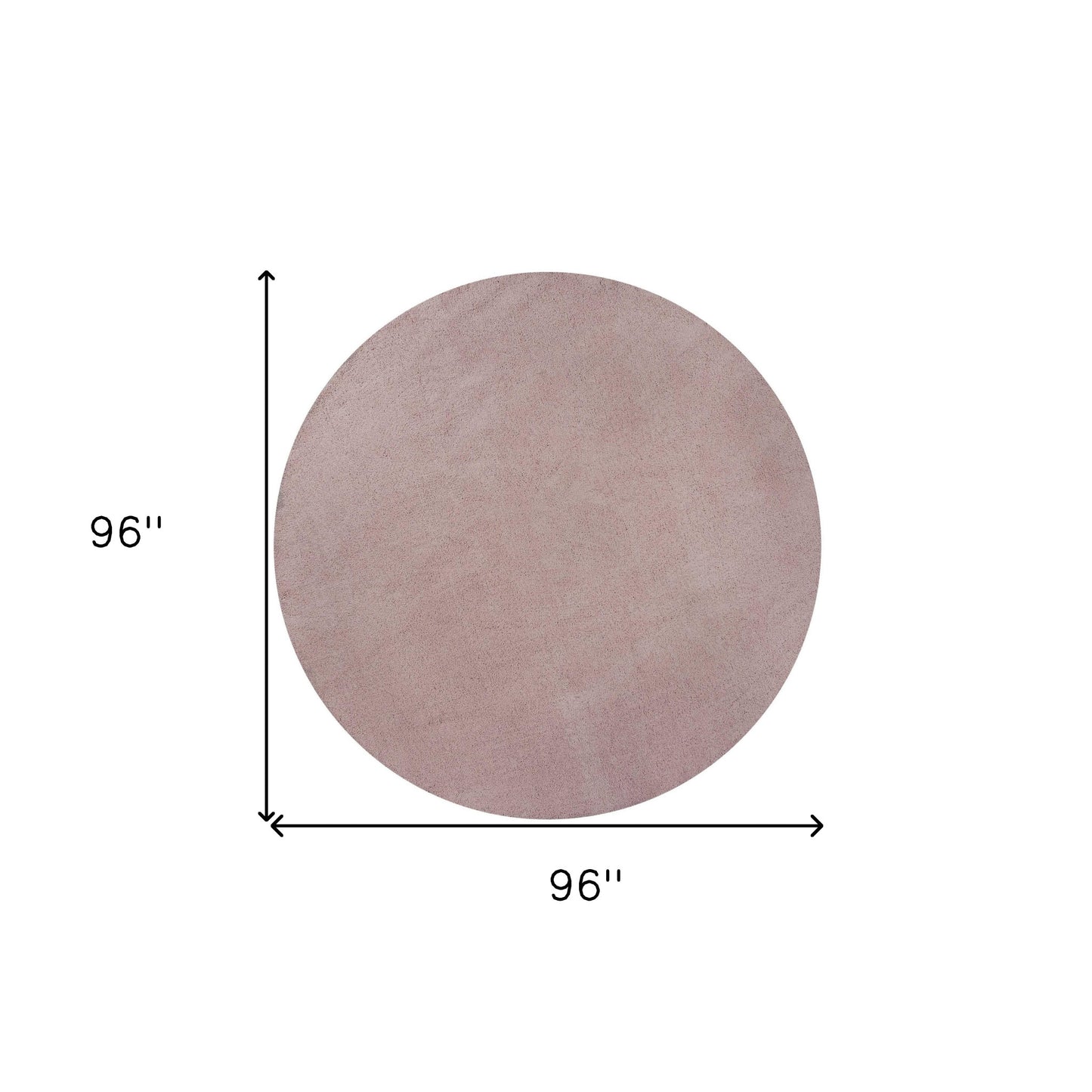 8' Round  Polyester Rose Pink Area Rug