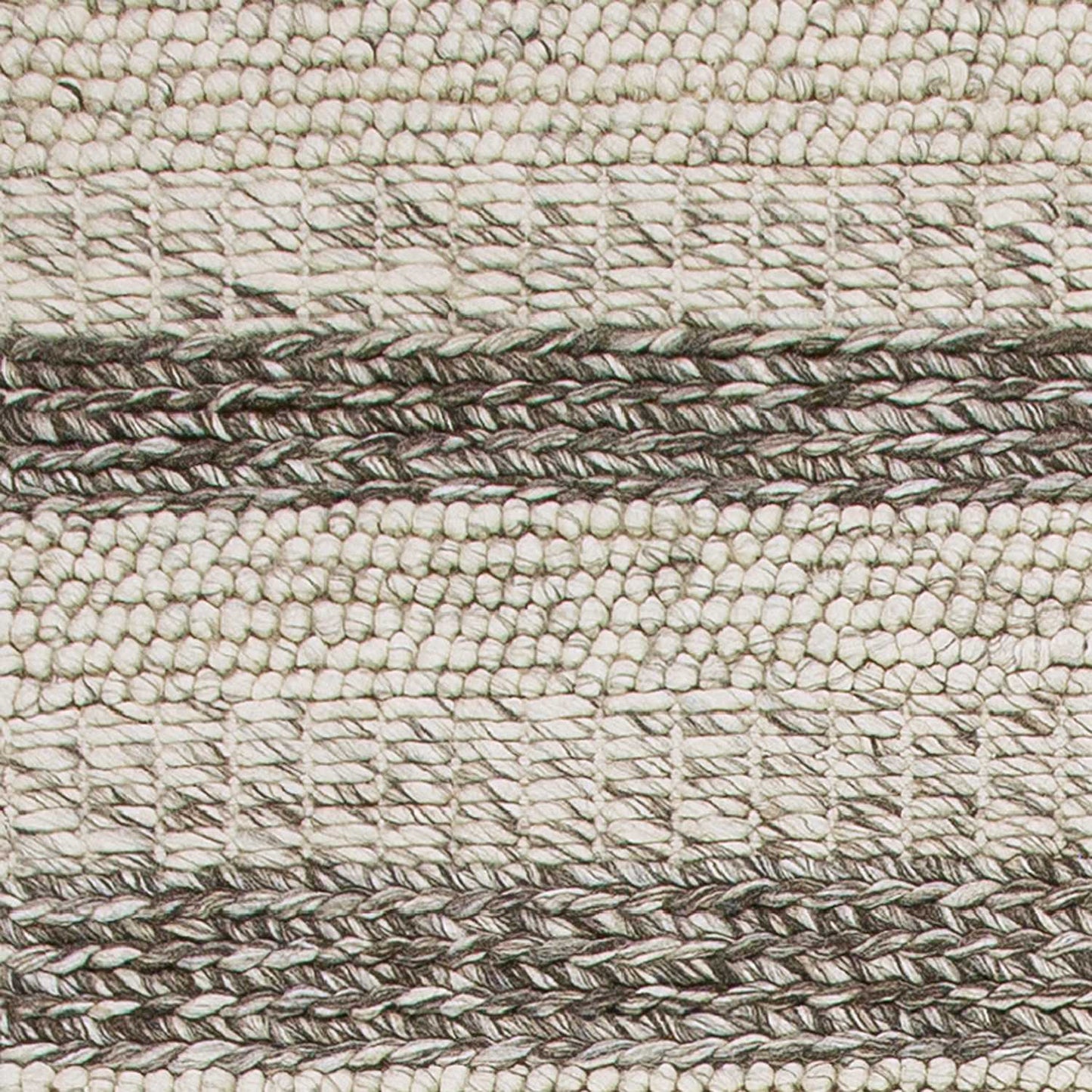 5' X 7' Grey White Hand Woven Knobby Stripes Indoor Area Rug