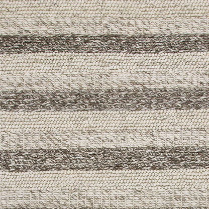 5' X 7' Grey White Hand Woven Knobby Stripes Indoor Area Rug