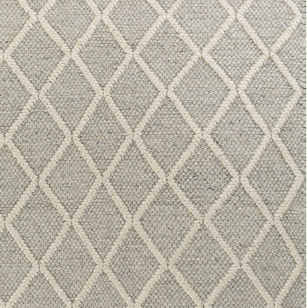 5' X 7'  Wool Grey Area Rug