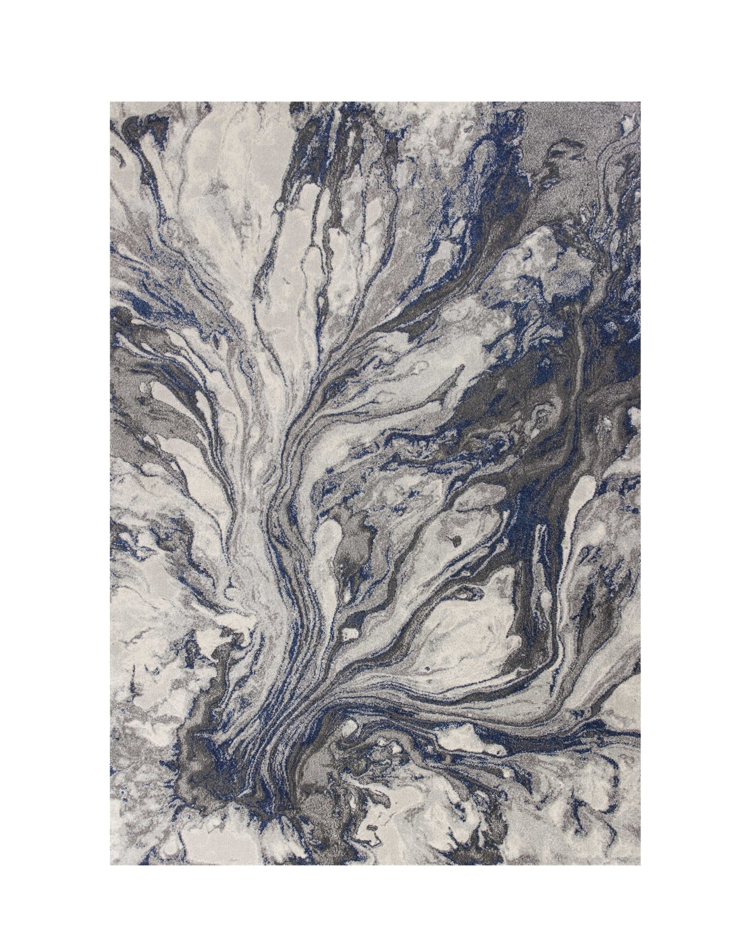 8' X 11' Grey Machine Woven Abstract Watercolor Indoor Area Rug