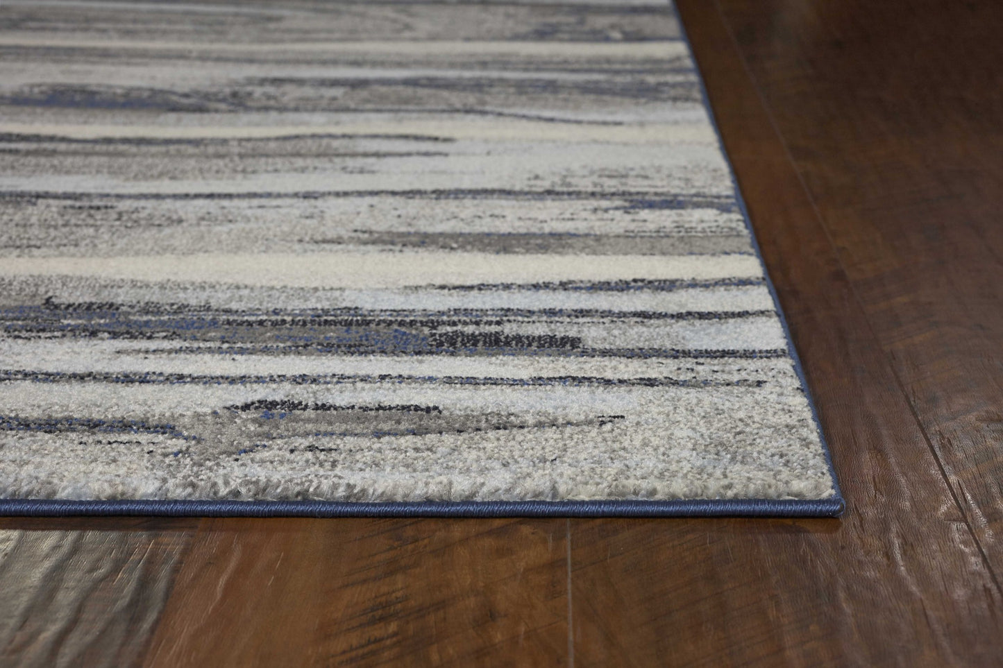 8' X 11' Grey Machine Woven Abstract Brushstroke Indoor Area Rug