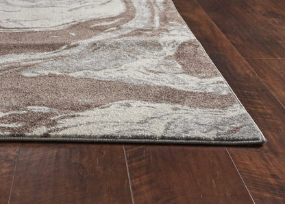 7' X 10'  Polypropylene Mocha Area Rug