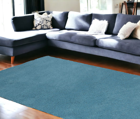 8' X 10' Highlighter Blue Indoor Shag Rug