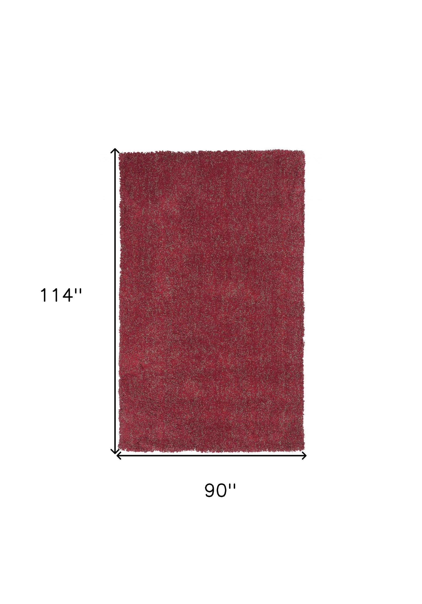 8' X 10' Red Heather Indoor Shag Rug