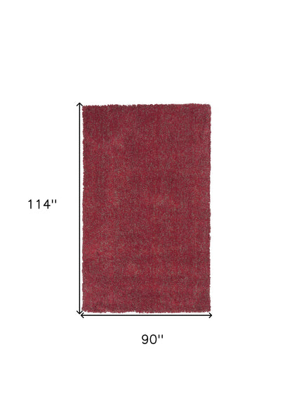 8' X 10' Red Heather Indoor Shag Rug