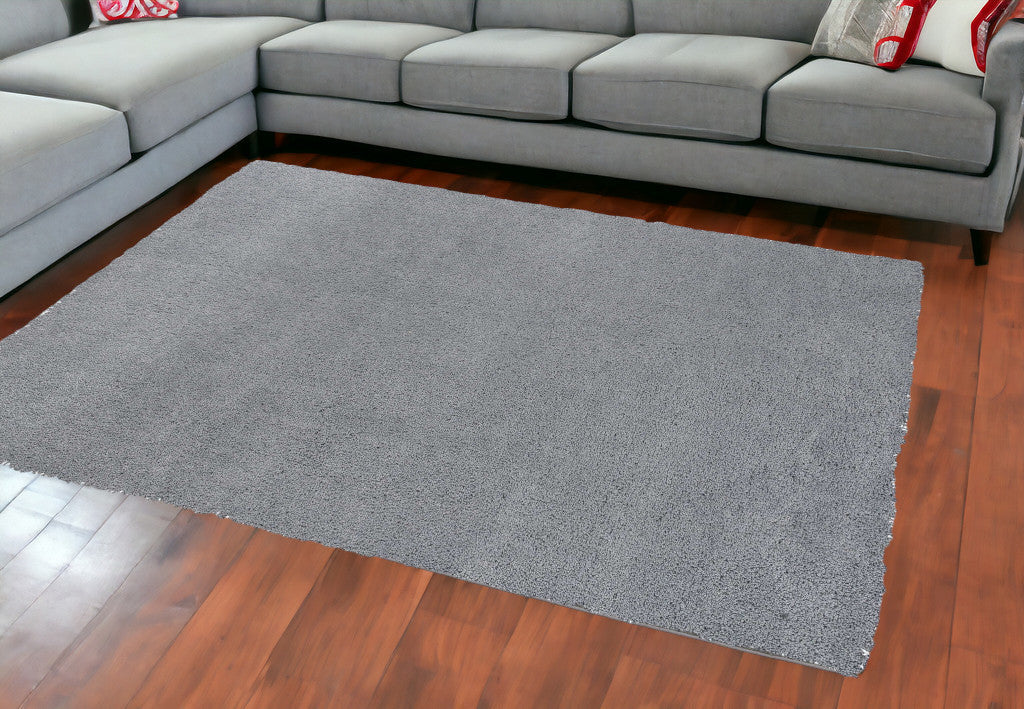 8' X 10' Grey Indoor Shag Rug