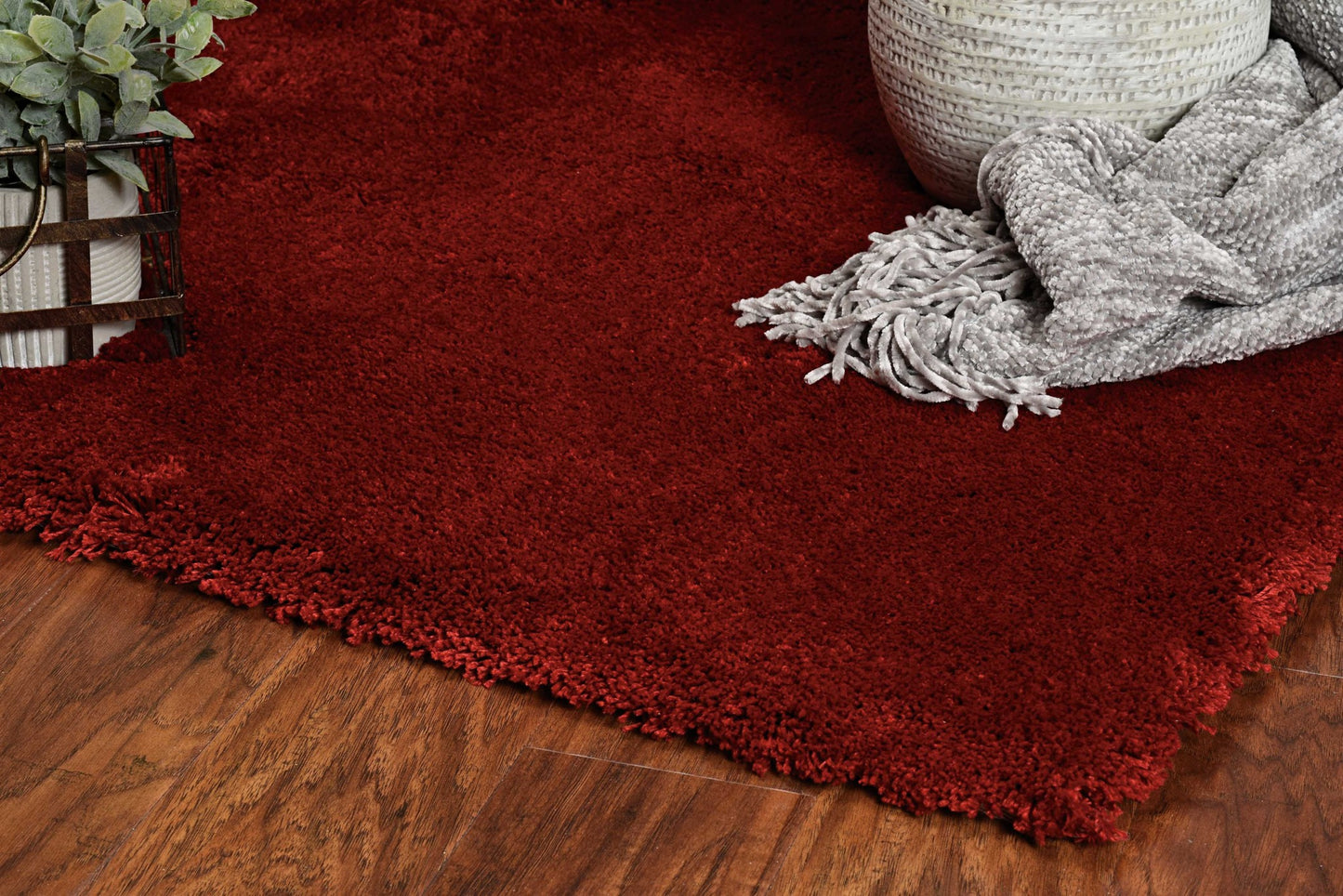 8' X 10' Polyester Red Area Rug