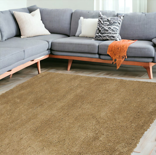 8' X 10' Gold Indoor Shag Rug