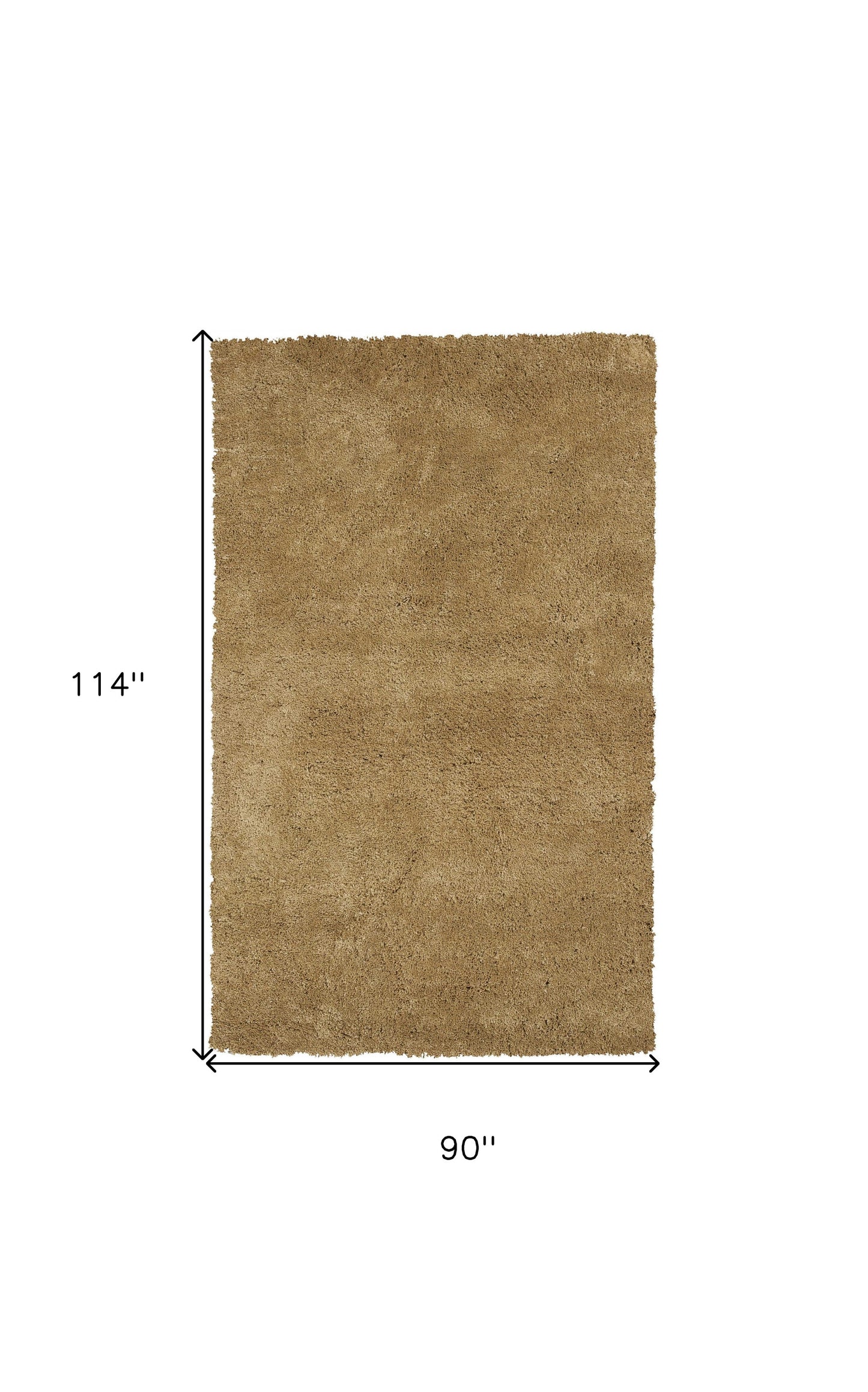 8' X 10' Gold Indoor Shag Rug