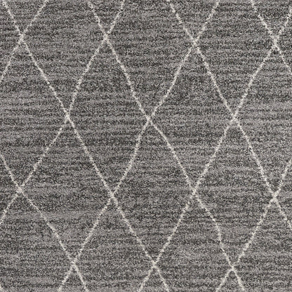 8' X 11' Grey Machine Woven Geometric Indoor Area Rug