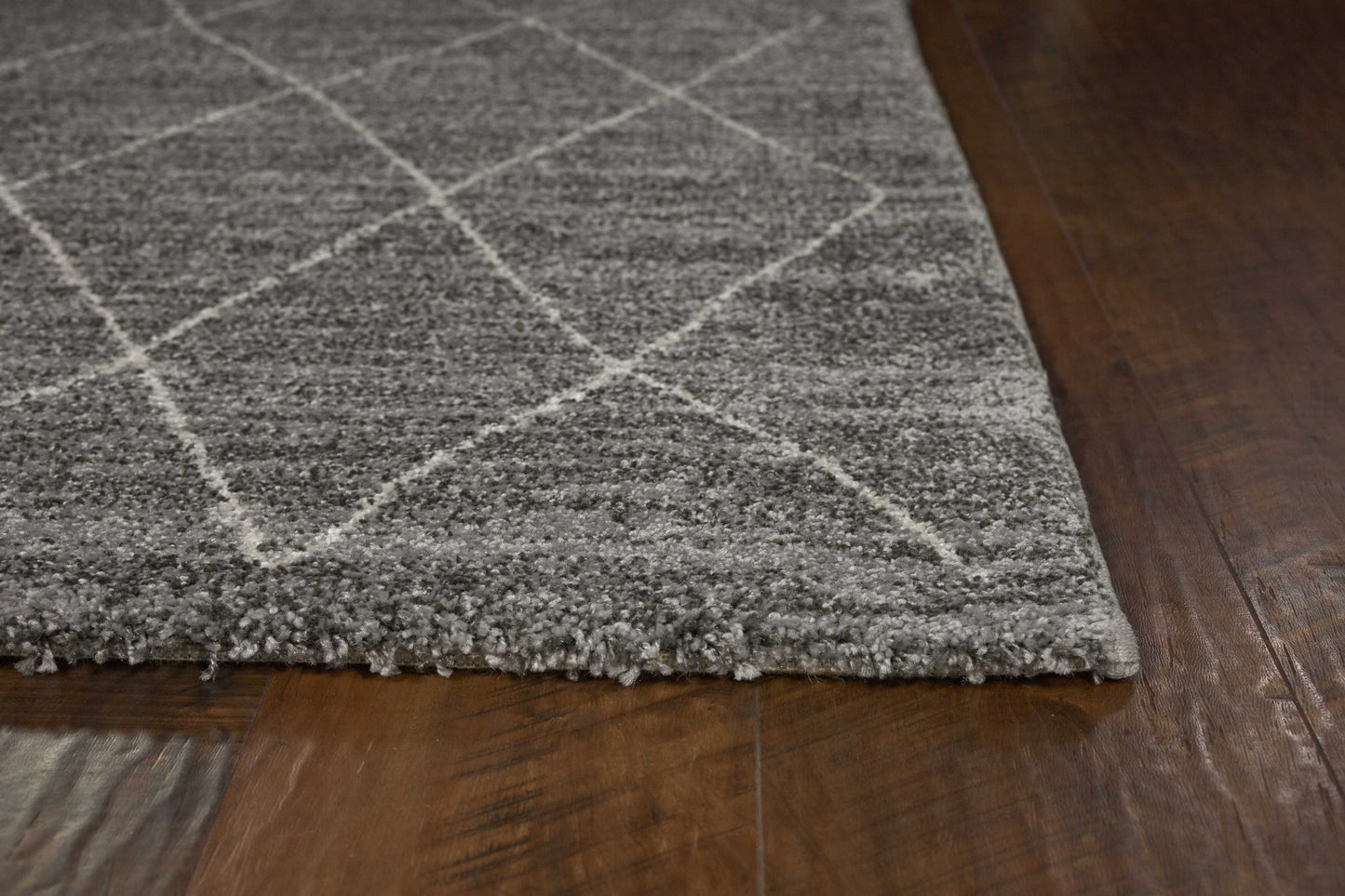 8' X 11' Grey Machine Woven Geometric Indoor Area Rug