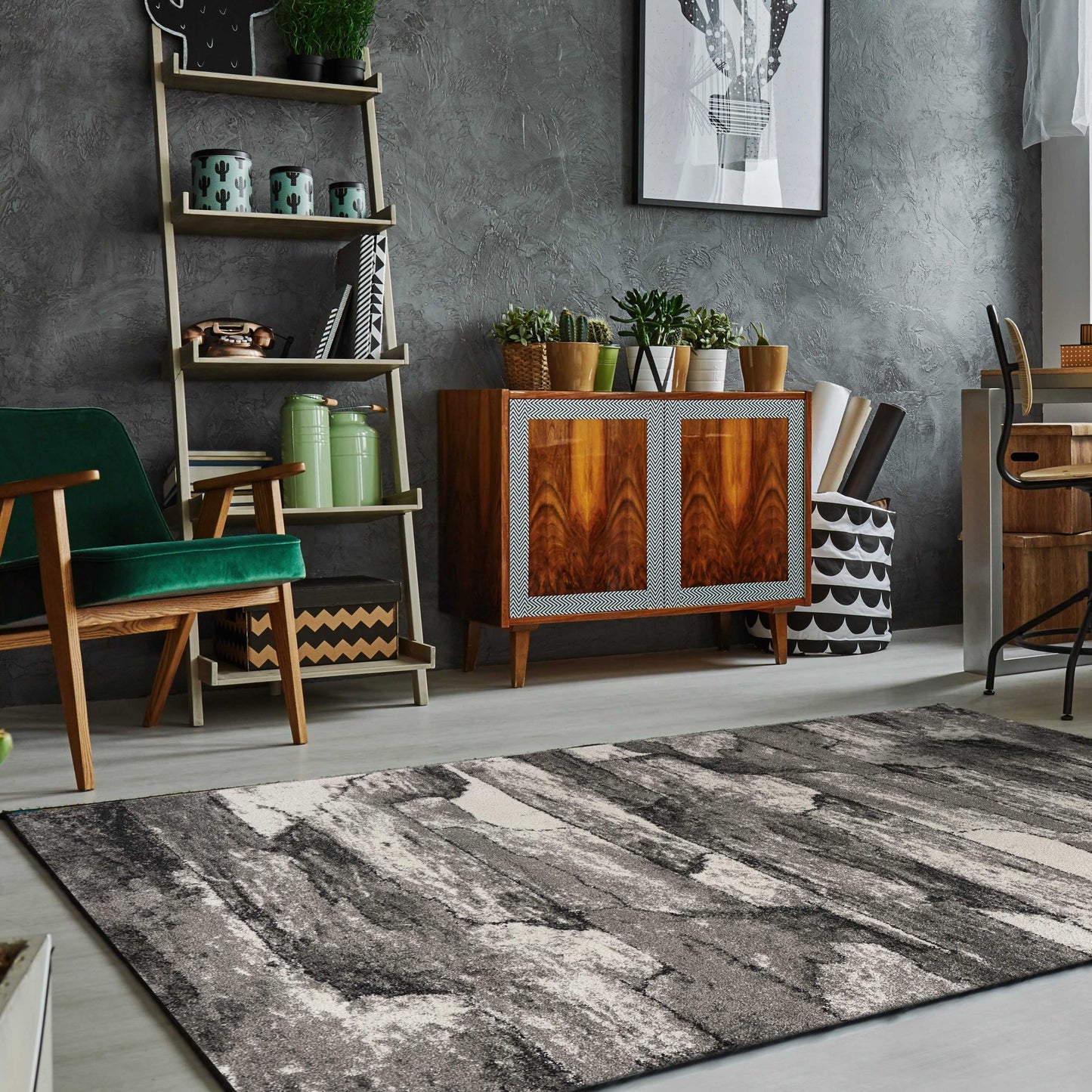 8' X 11' Gray Abstract Area Rug