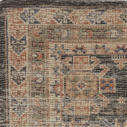 8' X 11' Charcoal Southwestern Handmade Distressed Area Rug