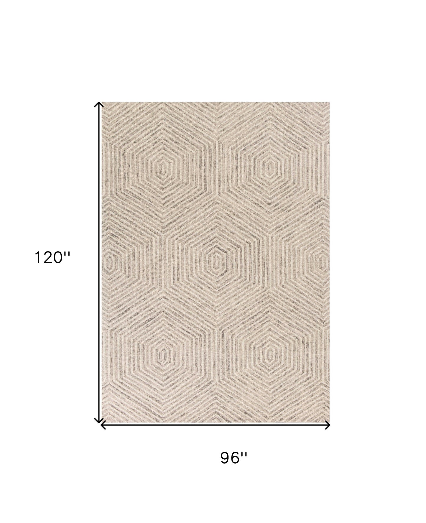 8' X 10'  Wool Ivory  Area Rug