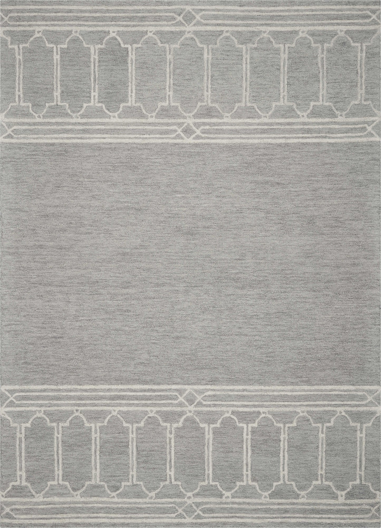 8' X 10'  Wool Grey Area Rug