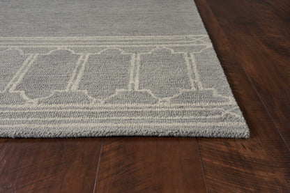 8' X 10'  Wool Grey Area Rug