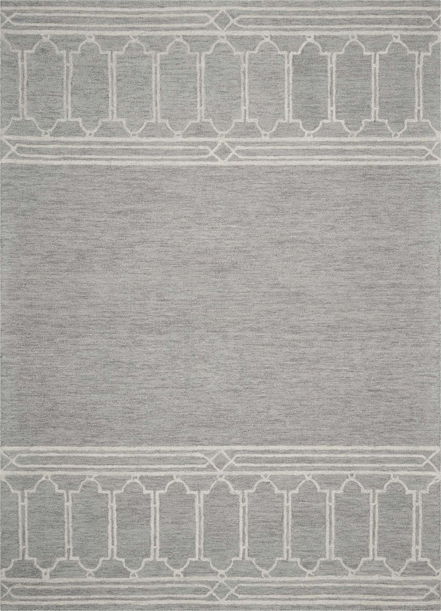 8' X 10'  Wool Grey Area Rug