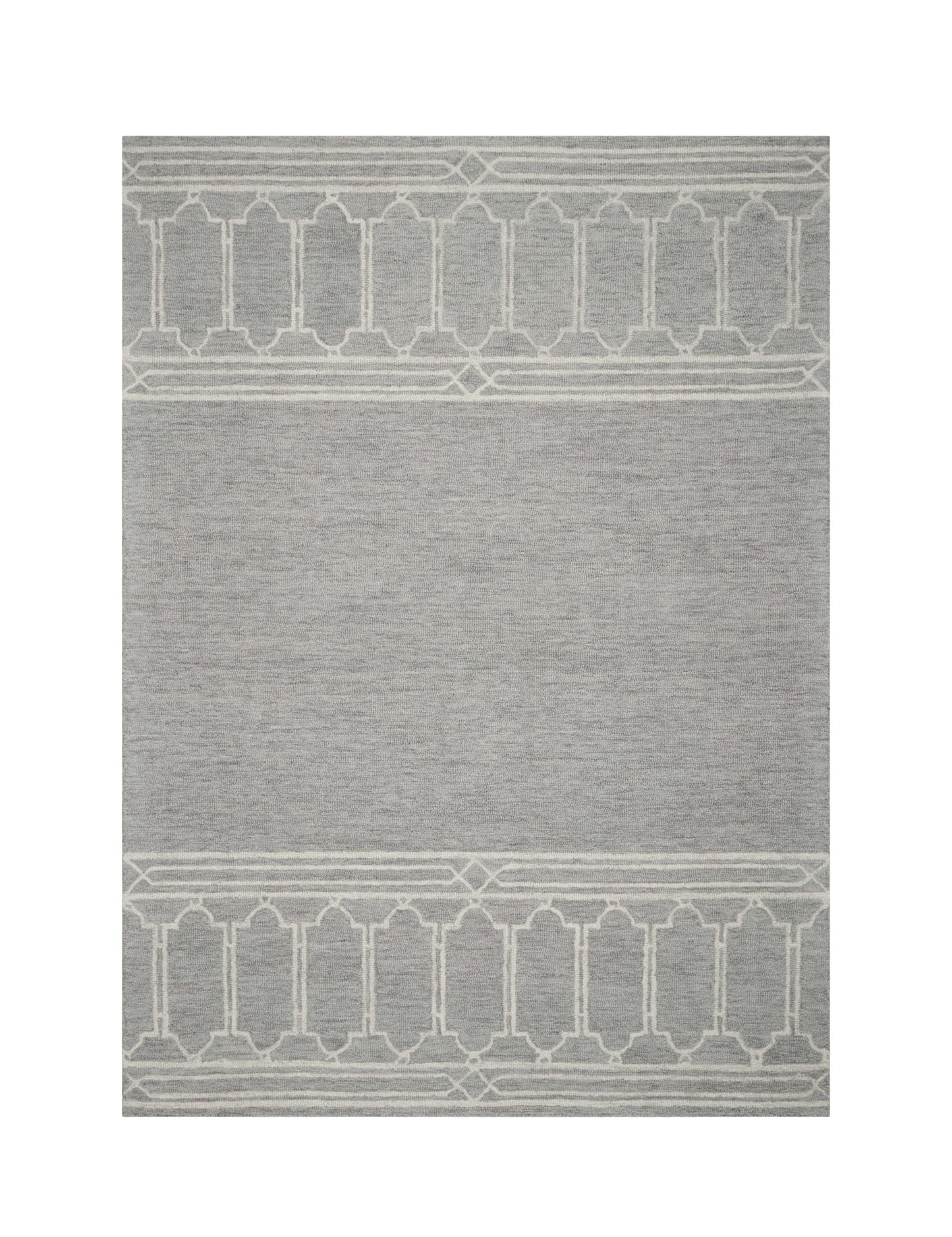 8' X 10'  Wool Grey Area Rug