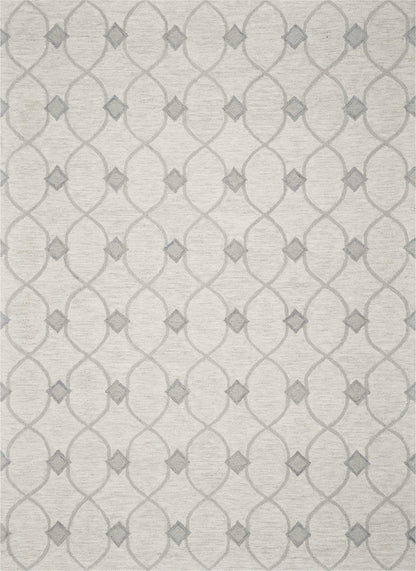 8' X 10' Ivory Hand Tufted Ogee Indoor Area Rug