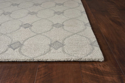 8' X 10' Ivory Hand Tufted Ogee Indoor Area Rug