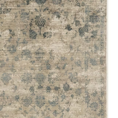 5' X 7'  Viscose Sand Or  Blue Area Rug