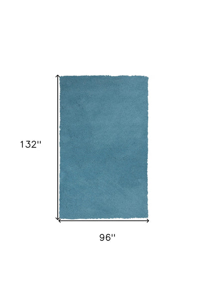 8' X 10' Highlighter Blue Indoor Shag Rug