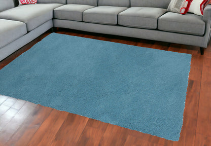 8' X 10' Highlighter Blue Indoor Shag Rug