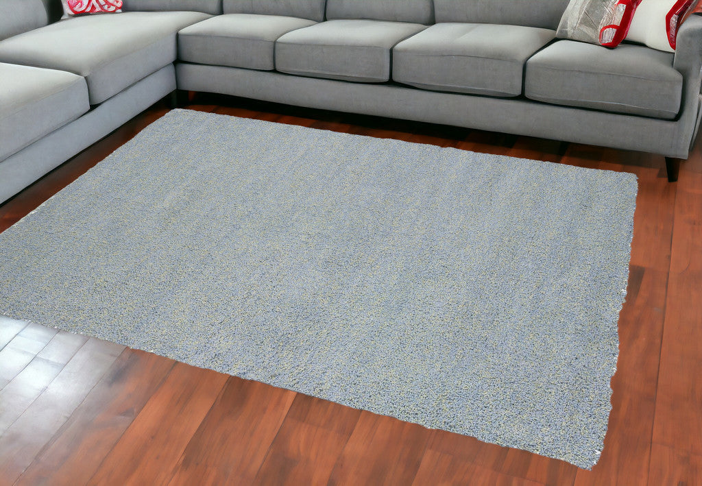 8' X 10' Blue Heather Indoor Shag Rug