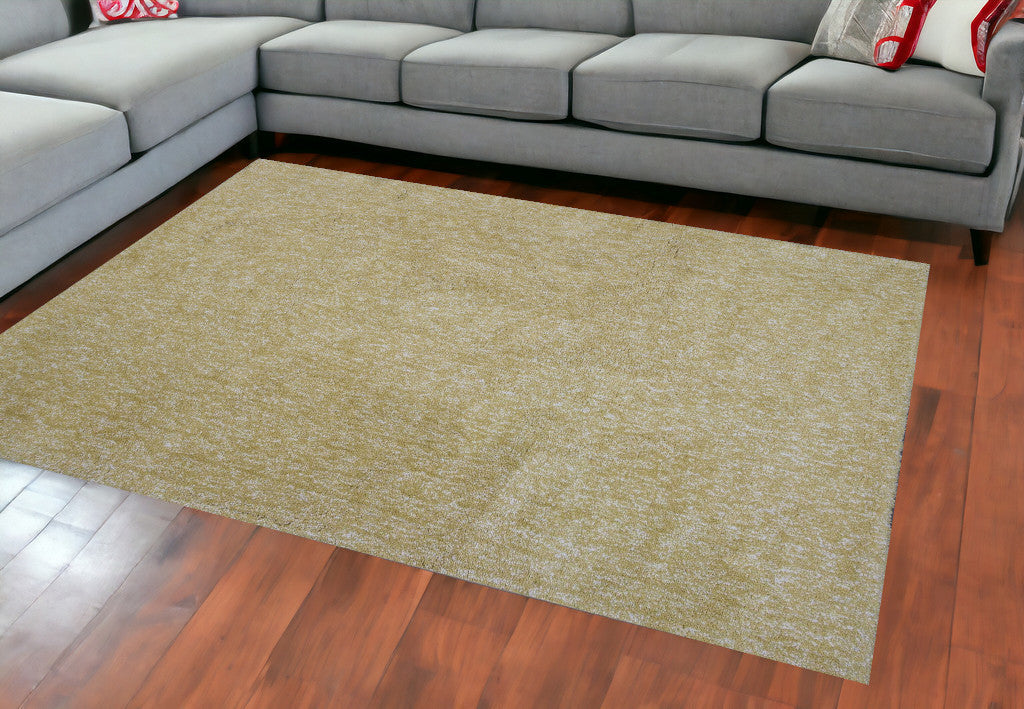 8' X 10' Yellow Heather Indoor Shag Rug