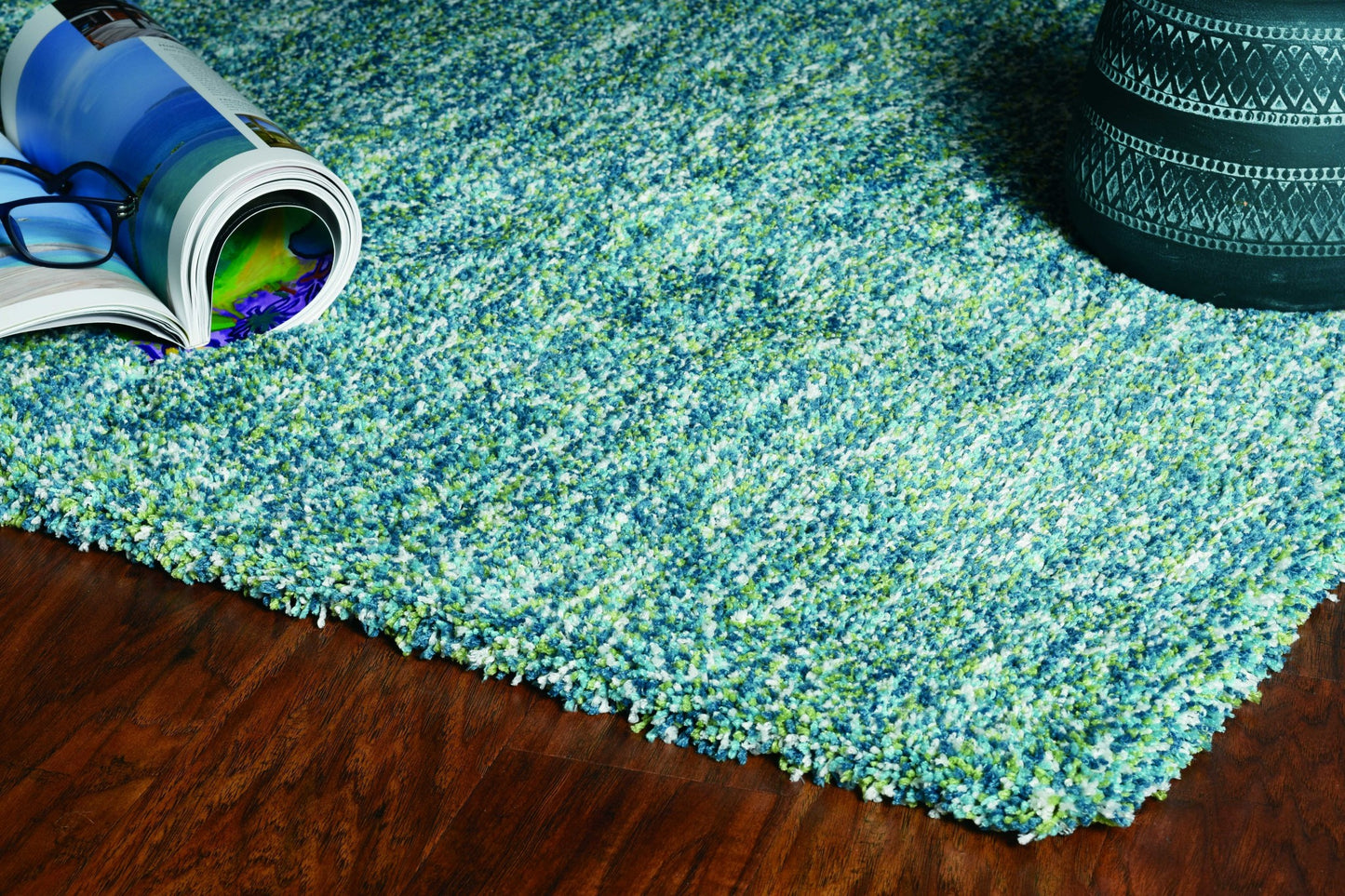 8' X 11' Seafoam Heather Indoor Shag Rug