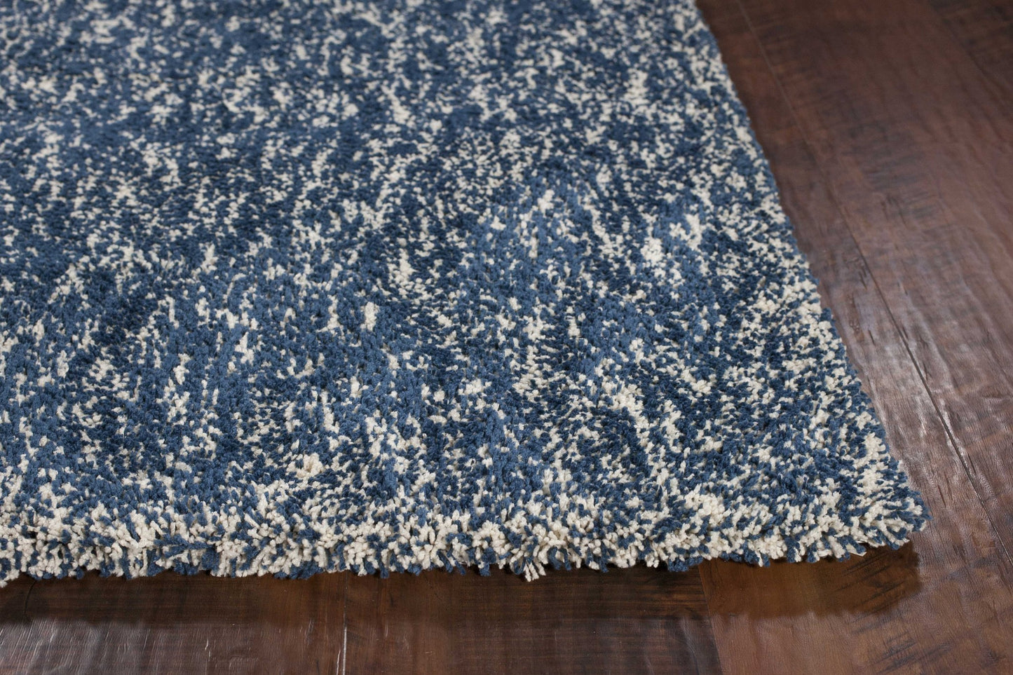 8' X 10' Polyester Indigo Or  Ivory  Heather Area Rug