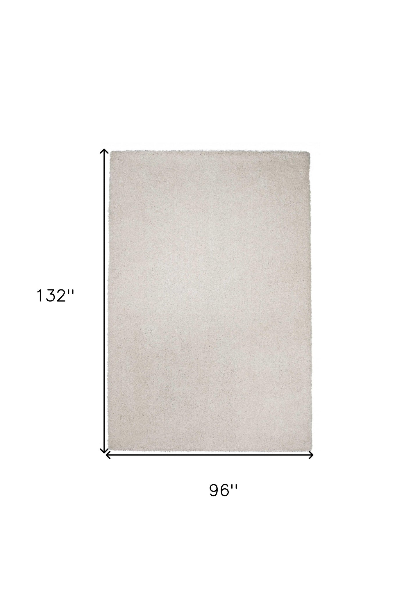 8' X 10' Ivory Indoor Shag Rug